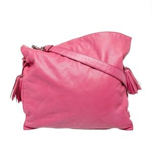 Loewe Pink Leather Flamenco Tassel Bag - Large